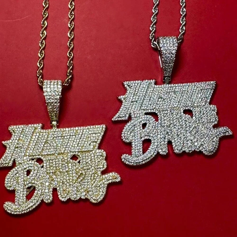 Hustle Or Be Broke Pendant with rope chain 24inch